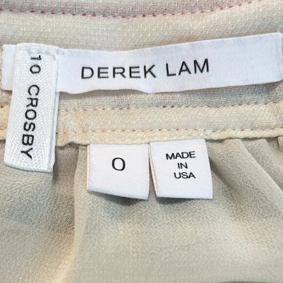 Derek Lam 10 Crosby Striped‎ Skirt Sz 0 | Silk Wool Blend Colorful Twee Mini - Picture 4 of 5